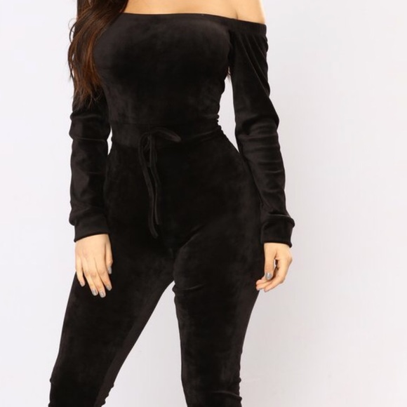 velour jumpsuit fashion nova